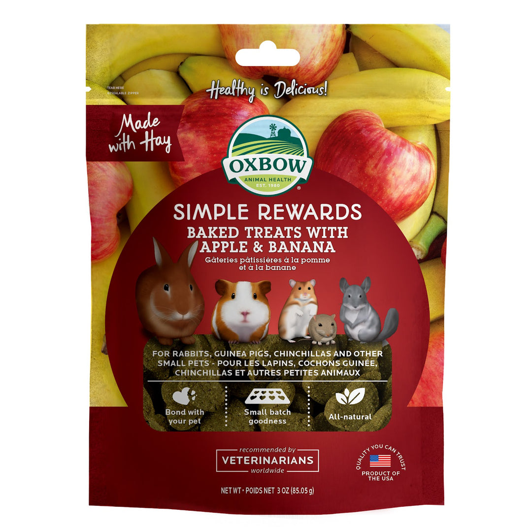 OXBOW SIMPLE REWARDS Gâteries Rongeur Pomme/Banane 2oz