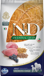 Voir l’image dans la galerie, N&D GRAINS ANCESTRAUX Chien MR & GR Agneau & Myrtille 12kg