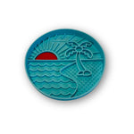 Voir l’image dans la galerie, MESSY MUTTS Bol Alimentation Silicone Motif de Plage Turquoise