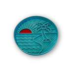 Voir l’image dans la galerie, MESSY MUTTS Bol Alimentation Silicone Motif de Plage Turquoise