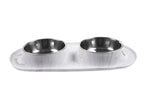 Voir l’image dans la galerie, MESSY MUTTS Bol Double Inox Base L Gris Marbré