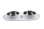 Voir l’image dans la galerie, MESSY MUTTS Bol Double Inox Base L Gris Marbré