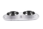 Voir l’image dans la galerie, MESSY MUTTS Bol Double Inox Base M Gris Marbré