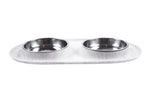 Voir l’image dans la galerie, MESSY CATS Bol Double Inox Base Silicone Gris Marbré