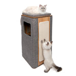 Voir l’image dans la galerie, Catit Vesper - Arbre à Chat - Meuble V-Cubo Tower Gris (42.5 x 42.5 x 87.5 cm)