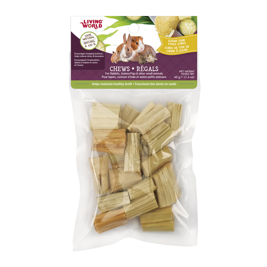 LW Gâteries Rongeur Cubes de Tige de Canne à Sucre 40g