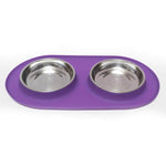 Voir l’image dans la galerie, Messy Cats - Gamelle Double en Acier Inoxydable avec Base en Silicone - Bol pour Chats