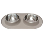 Voir l’image dans la galerie, Messy Mutts - Gamelle Double en Acier Inoxydable avec Base en Silicone - Bol pour Chiens
