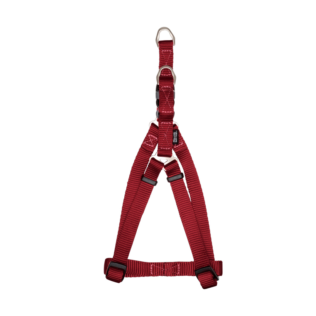 ZEUS Harnais Nylon Fixation Rapide M 1/2x17-22" Rouge