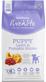 Voir l’image dans la galerie, NutriSource PureVita - Chiot Agneau et Citrouille - Nourriture Sèche à Ingrédients Limités Sans Grains pour Chiens