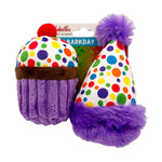 Voir l’image dans la galerie, Lulubelles Tiny Tuffs - Petit Cupcake et Chapeau de Fête - Jouet en Peluche avec Couineur pour Chiens