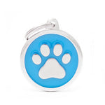 Voir l’image dans la galerie, My Family - Classic Patte Encerclé Bleu Clair - Médaille d'Identité pour Chiens
