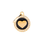 Voir l’image dans la galerie, My Family - Glam Coeur Encerclé Doré & Noir - Médaille d'Identité pour Chiens