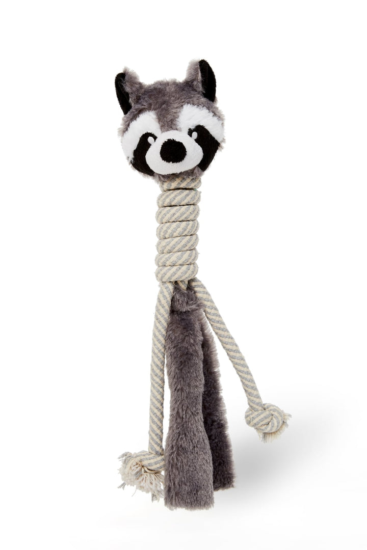 BüD'z - Jouet Râton Laveur à Long Cou en Peluche avec Corde pour Chiens, 38 cm