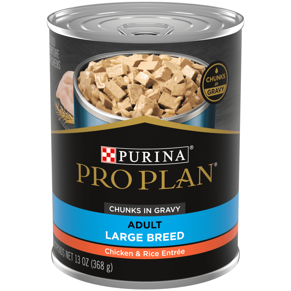 Purina Pro Plan - Chien Adulte Grande Race Bouchées de Poulet et Riz en Sauce - Nourriture Humide pour Chiens