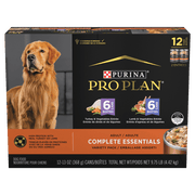 Purina Pro Plan Complete Essentials - Dinde et Légumes (6 x 368 g) / Agneau & Légumes (6 x 368 g), Tranches en Sauce - Nourriture Humide pour Chiens
