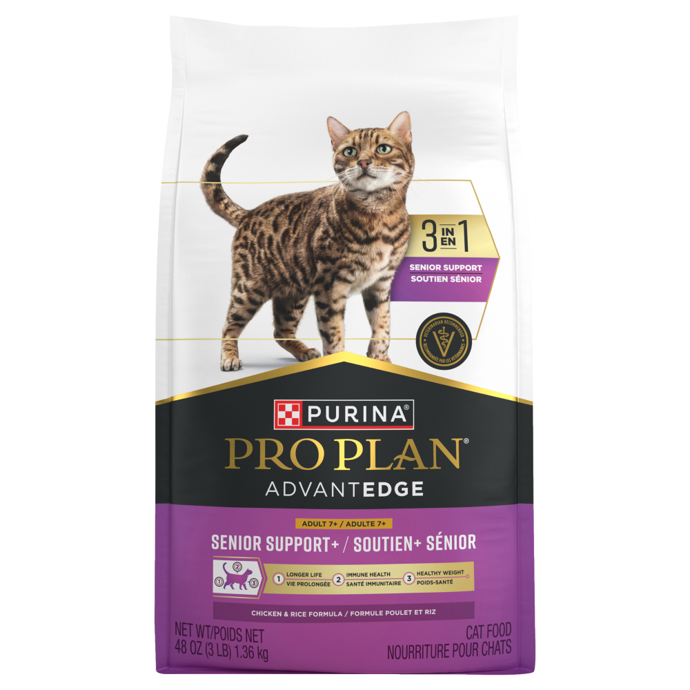 Pro Plan AdvantEdge - Soutien+ Senior, Poulet et Riz - Nourriture Sèche pour Chats Adultes 7+ Ans