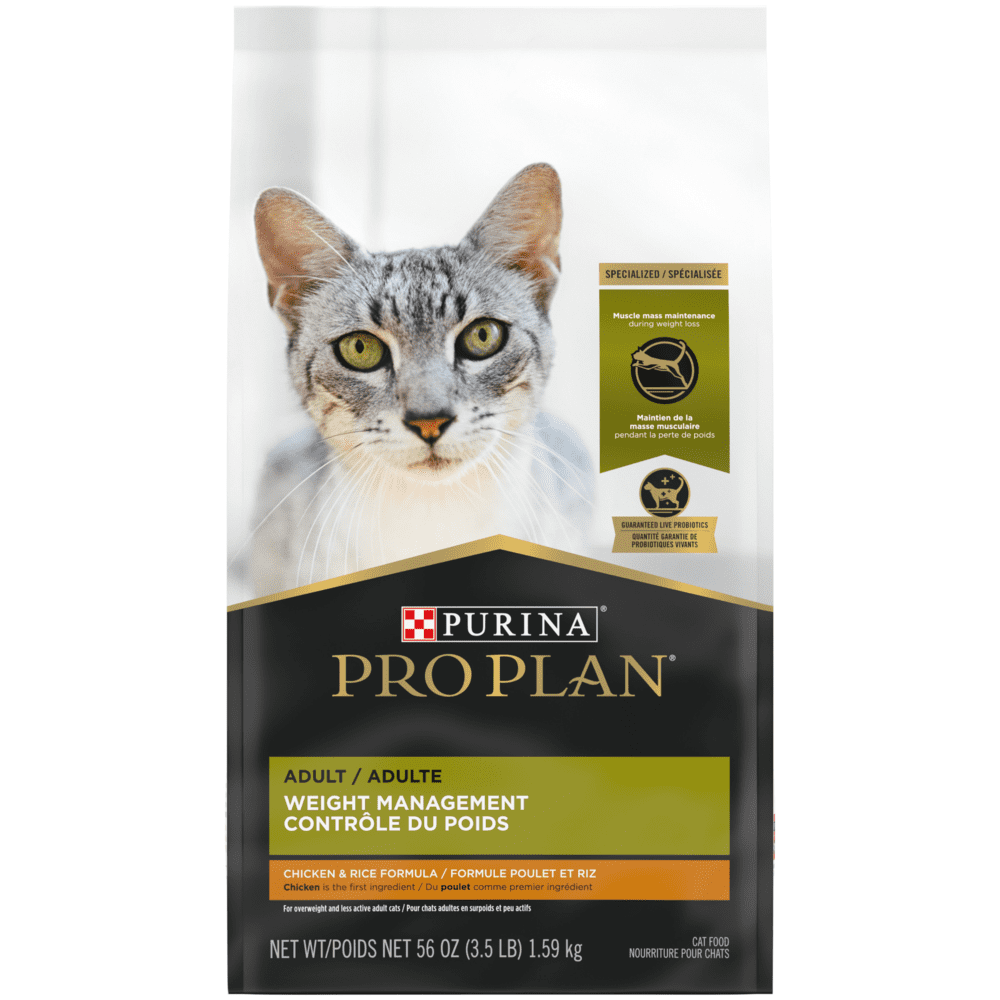 Pro Plan - Chat Gestion du Poids Poulet et Riz - Nourriture Sèche pour Chats