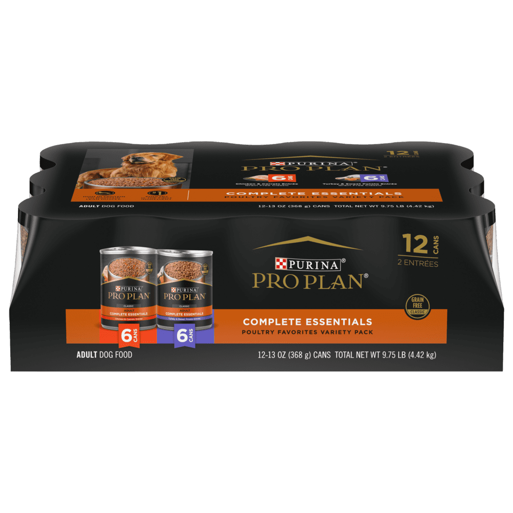 Purina Pro Plan Complete Essentials - Emballage Assorti Poulet (6) et Dinde (6) - Nourriture Humide pour Chiens Adultes
