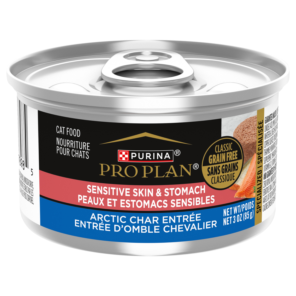Purina Pro Plan - Chat Adulte Peau et Estomac Sensible Pâté d'Omble Chevalier - Nourriture Humide Sans Grains pour Chats