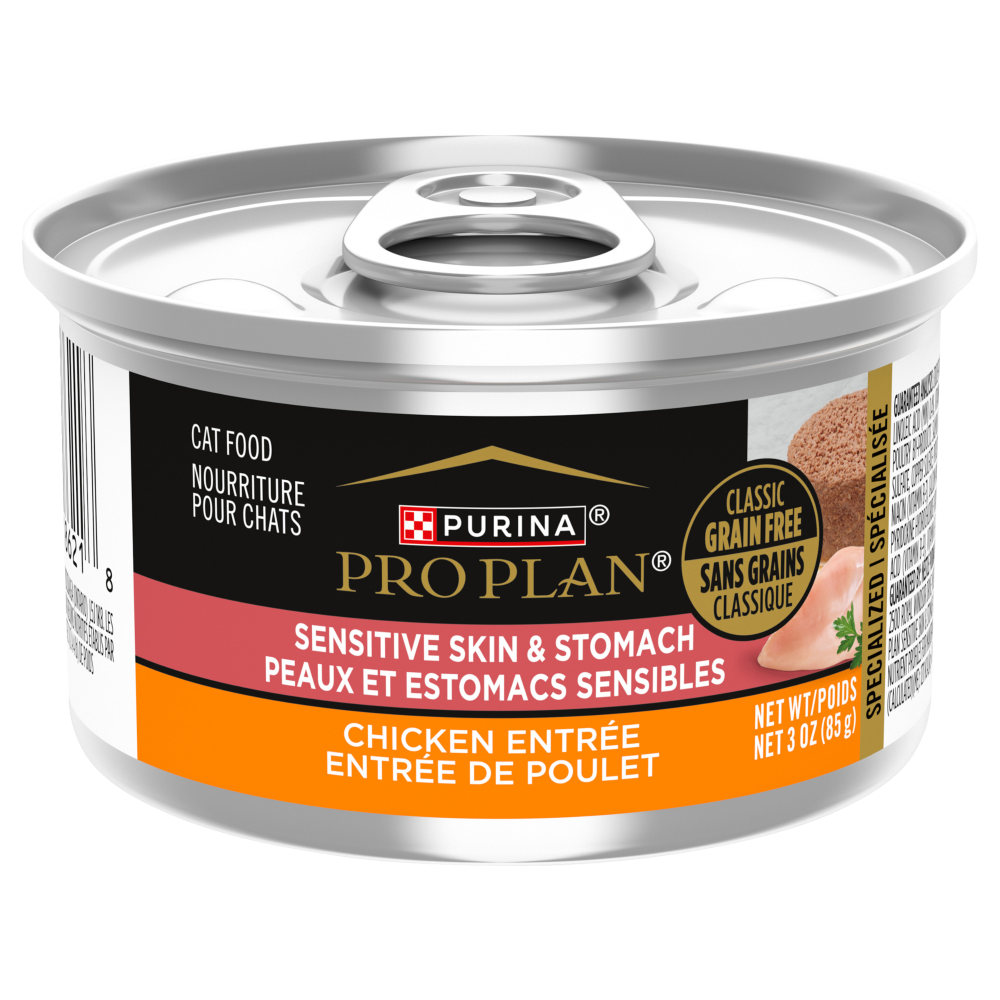 Purina Pro Plan Complete Essentials - Chat Adulte Peau et Estomac Sensible Pâté de Poulet - Nourriture Humide Sans Grains pour Chats