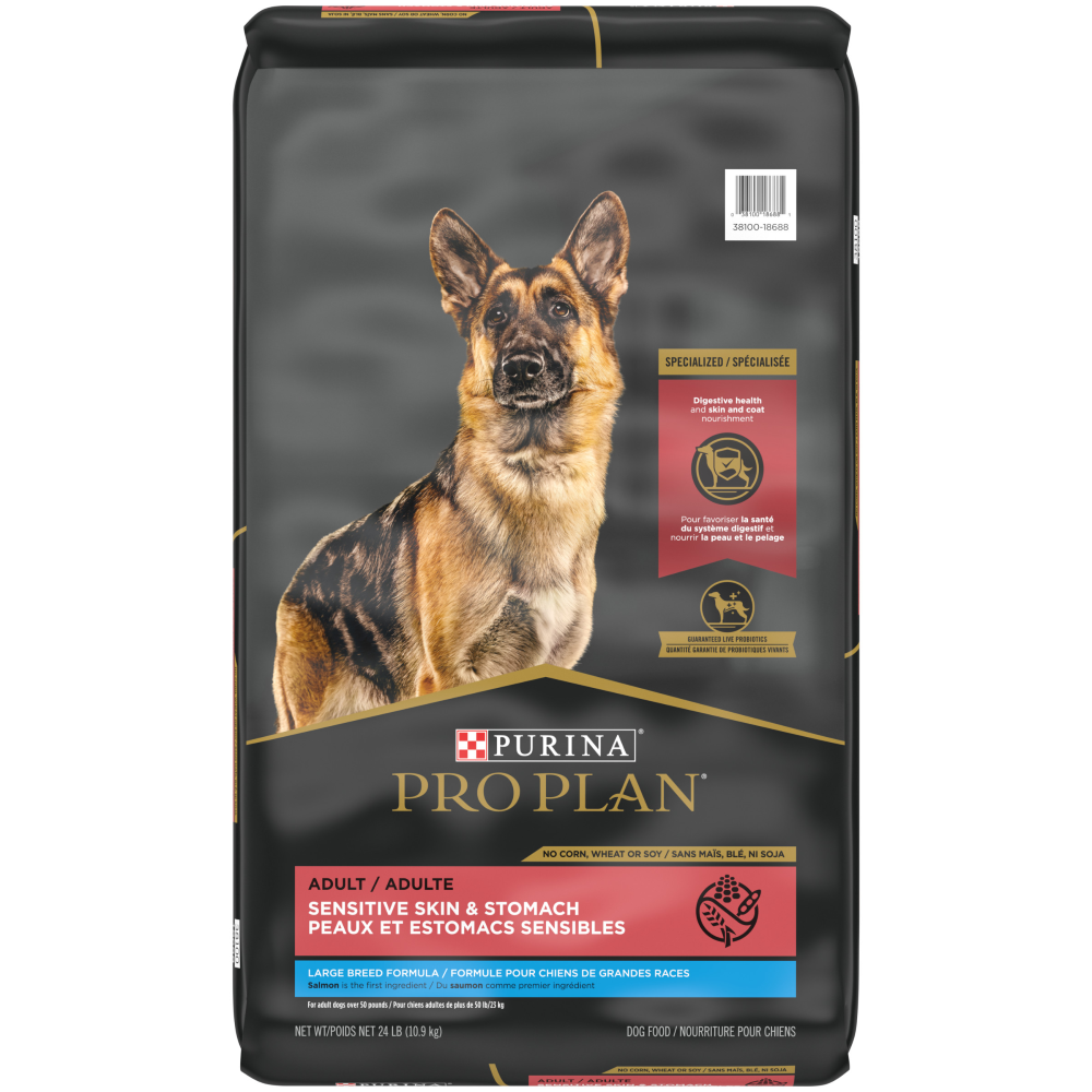 Purina Pro Plan - Peau et Estomac Sensible, Saumon et Riz - Nourriture Sèche pour Chiens de Grandes Races