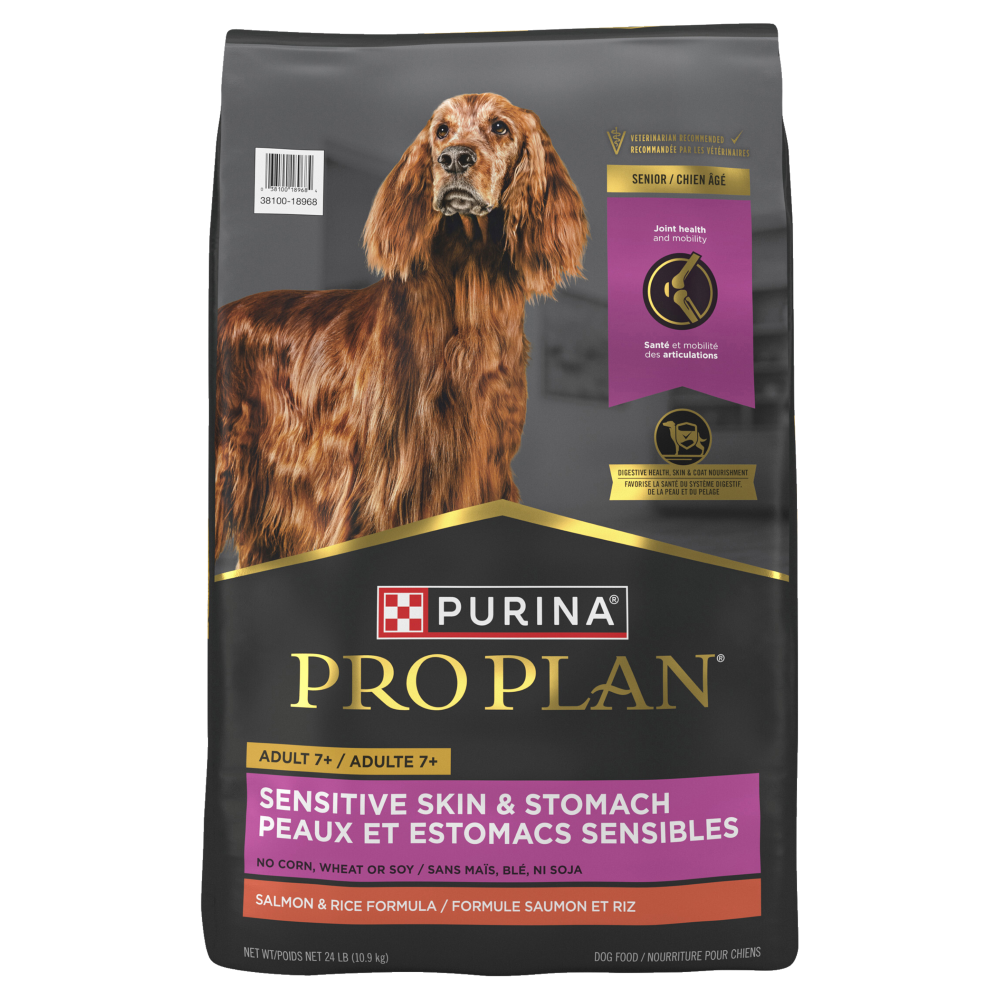 Purina Pro Plan - Chien Adulte 7+ Peau et Estomac Sensible Saumon et Riz - Nourriture Sèche pour Chiens