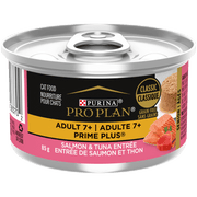 Purina Pro Plan - Chat Prime Plus Adulte 7+ Pâté Thon et Saumon - Nourriture Humide Sans Grains pour Chats