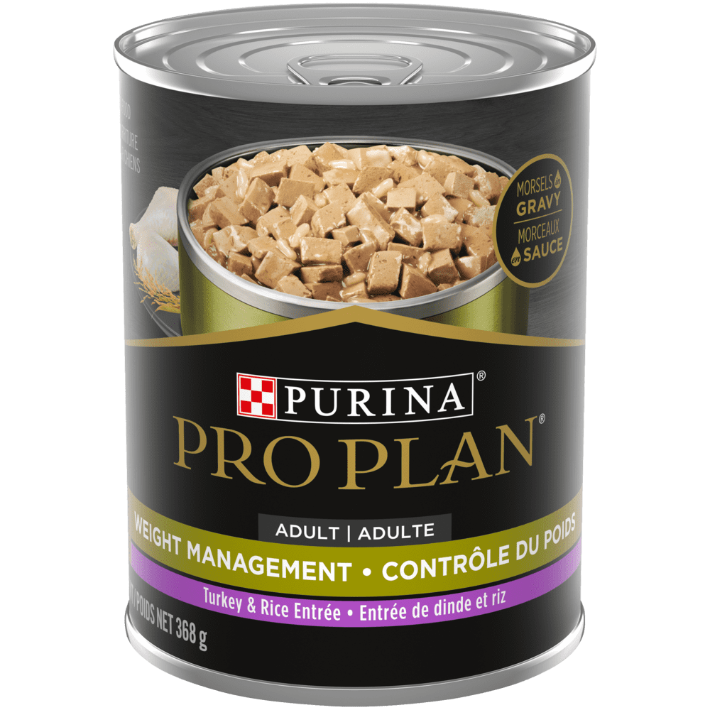 Purina Pro Plan - Chien Adulte Gestion du Poids, Morceaux de Dinde et Riz en Sauce - Nourriture Humide pour Chiens