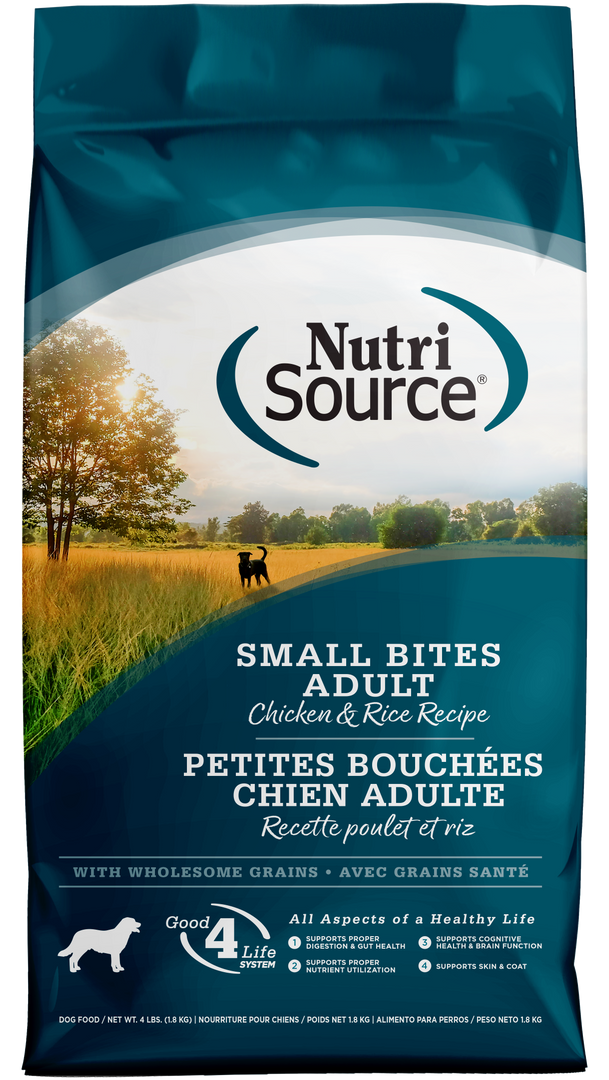 NutriSource - Chien Adulte Petite Bouchées Poulet et Riz - Nourriture Sèche pour Chiens