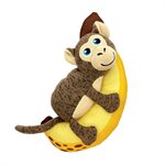 Kong - Pull-A-Partz Pals Singe - Jouet Interactif en Peluche avec Couineur pour Chiens