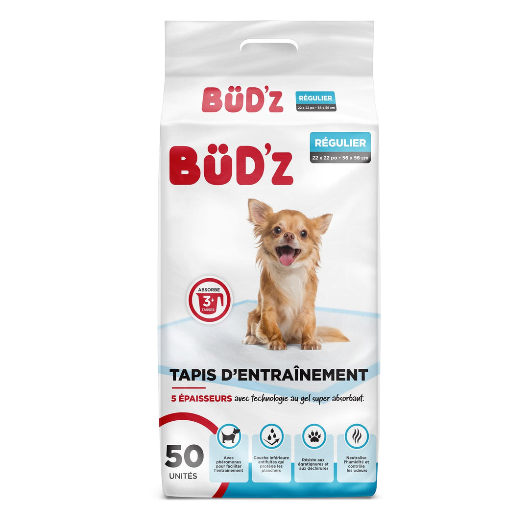 BüD'z - Tapis d'Entraînement Régulier à 5 Couches - Tapis Absorbant pour Chiens