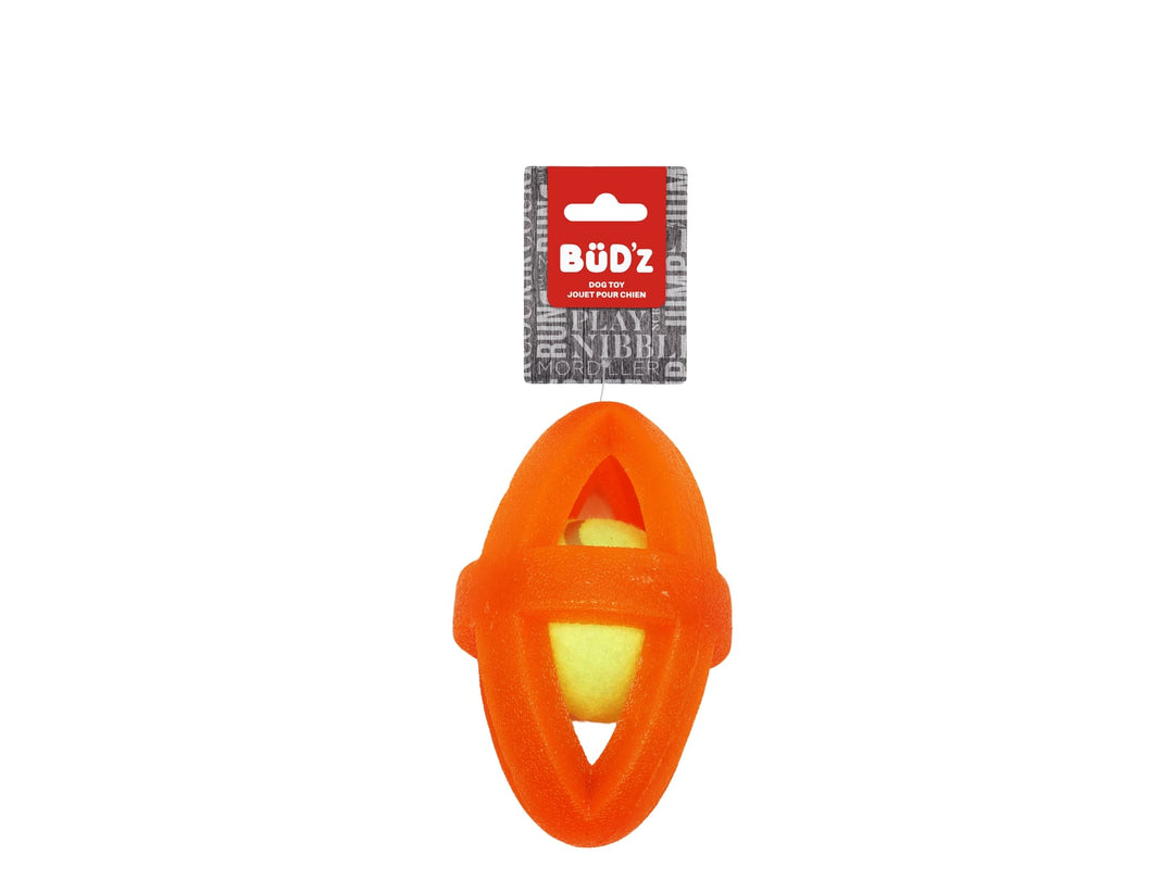 BüD'z - Jouet en Caoutchouc avec Balle de Tennis Insérée pour Chiens, 14 cm