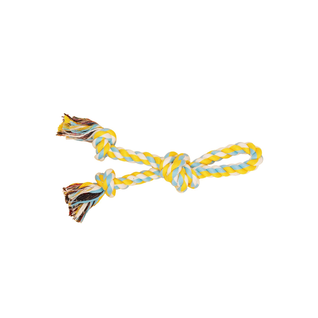 BüD'z - Jouet de Corde Double à 3 Noeuds pour Chiens, 28.75 cm