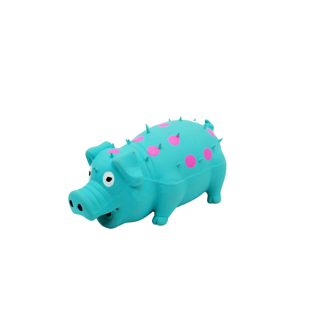 BüD'z - Jouet Cochon à Pois Roses en Latex avec Couineur pour Chiens, 15 cm