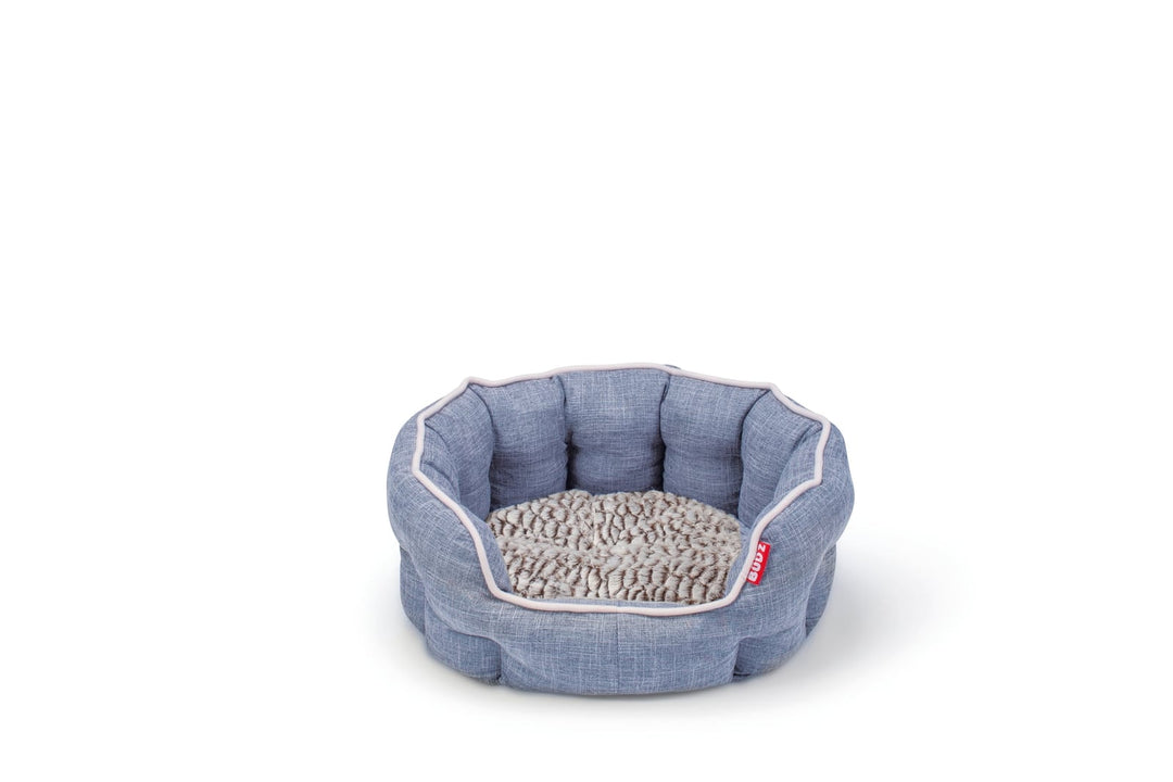 BUD'Z Lit Rond à Rebords Élevés De Luxe Bleu S