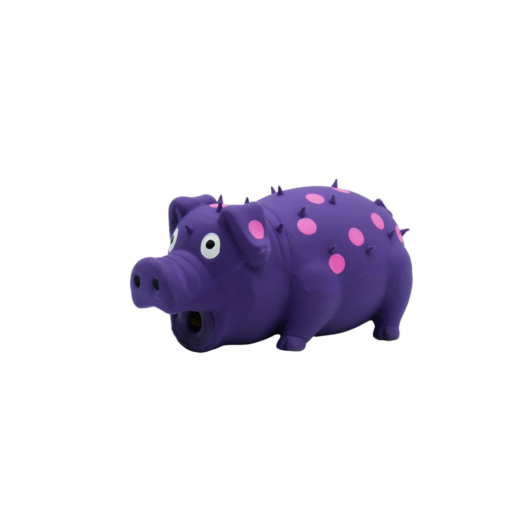 BüD'z - Jouet Cochon à Pois Roses en Latex avec Couineur pour Chiens, 15 cm