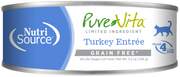 NutriSource PureVita - Chat Pâté de Dinde à Ingrédients Limités - Nourriture Humide Sans Grains pour Chats