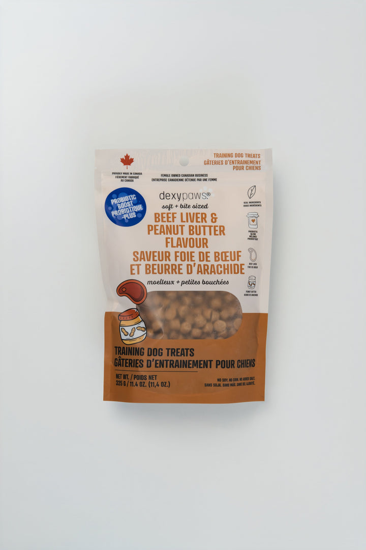Dexypaws - Probiotique Plus, Foie de Boeuf et Arachides - Gâteries d'Entraînement pour Chiens