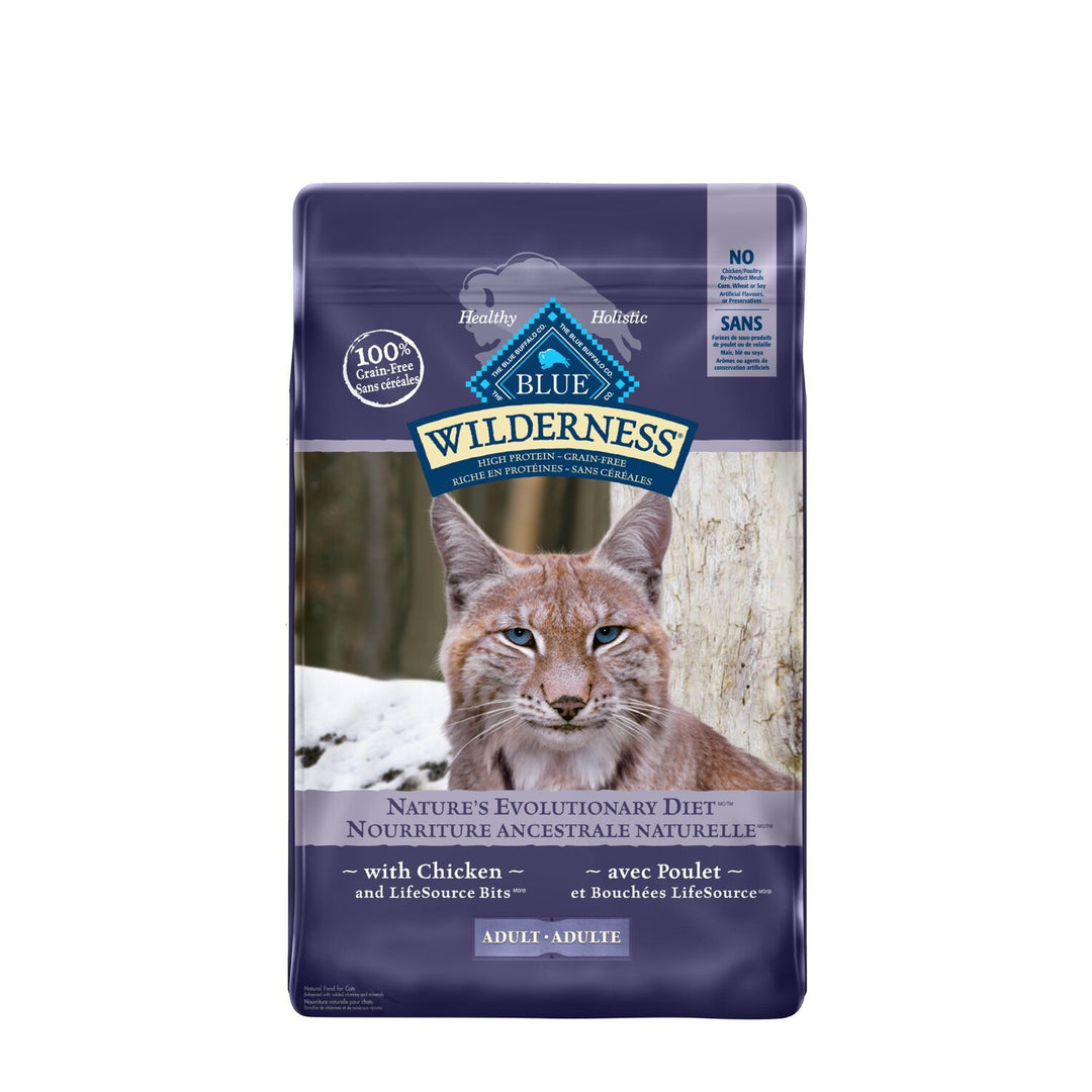 Blue Wilderness - Chat Adulte Poulet et Bouchées LifeSource - Nourriture Sèche Sans Grains pour Chats