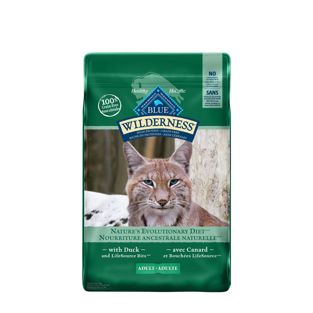 Blue Wilderness - Chat Adulte Canard et Bouchées LifeSource - Nourriture Sèche Sans Grains pour Chats