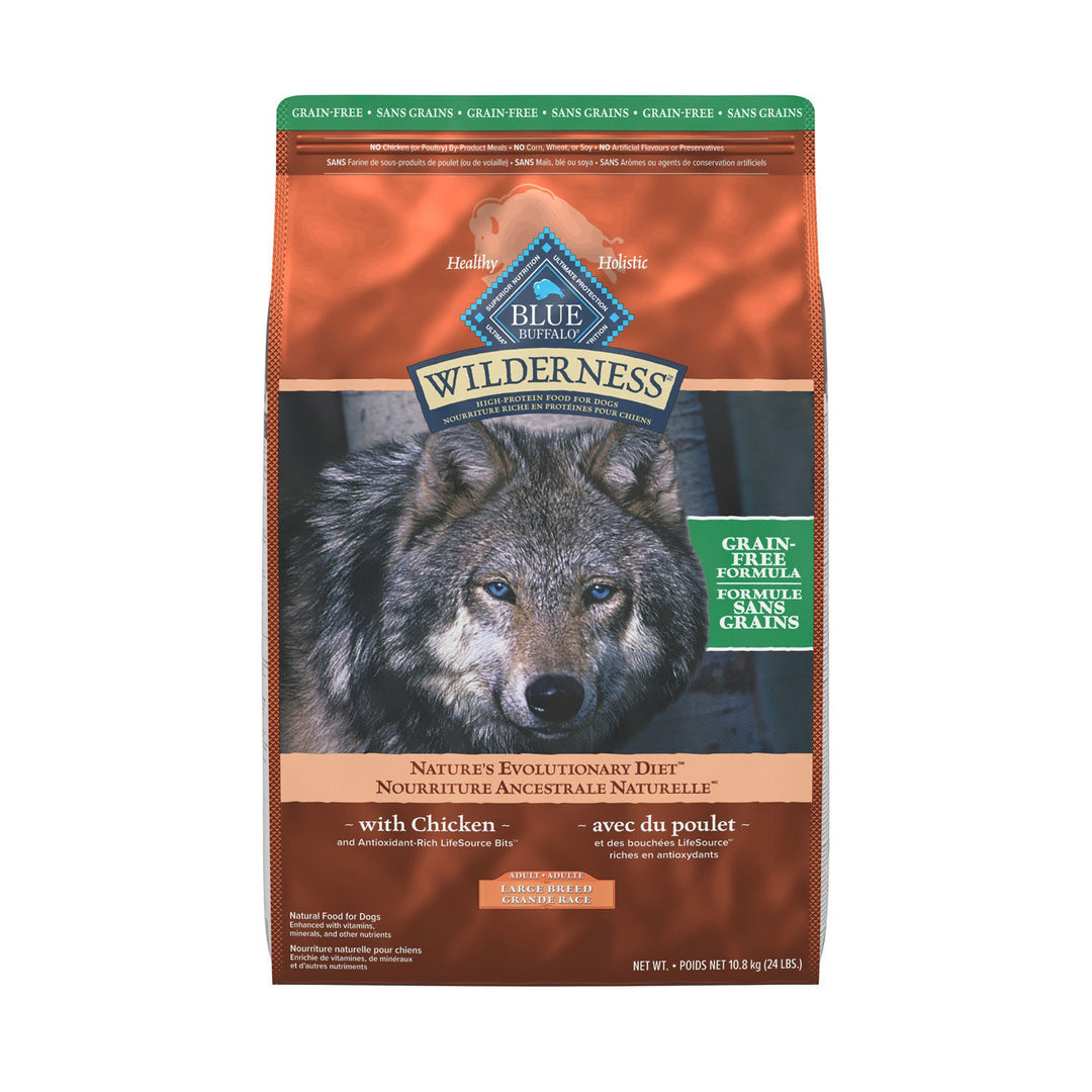 Blue Wilderness - Chien Adulte Grande Race Poulet et Bouchées LifeSource - Nourriture Sèche Sans Grains pour Chiens