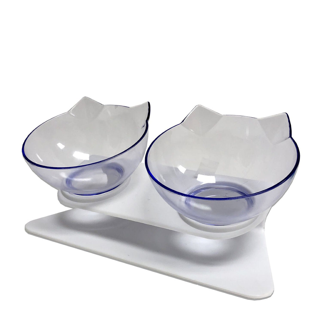 CLOE CLUZO Chat Bol Double Ergonomique Blanc/Transparent