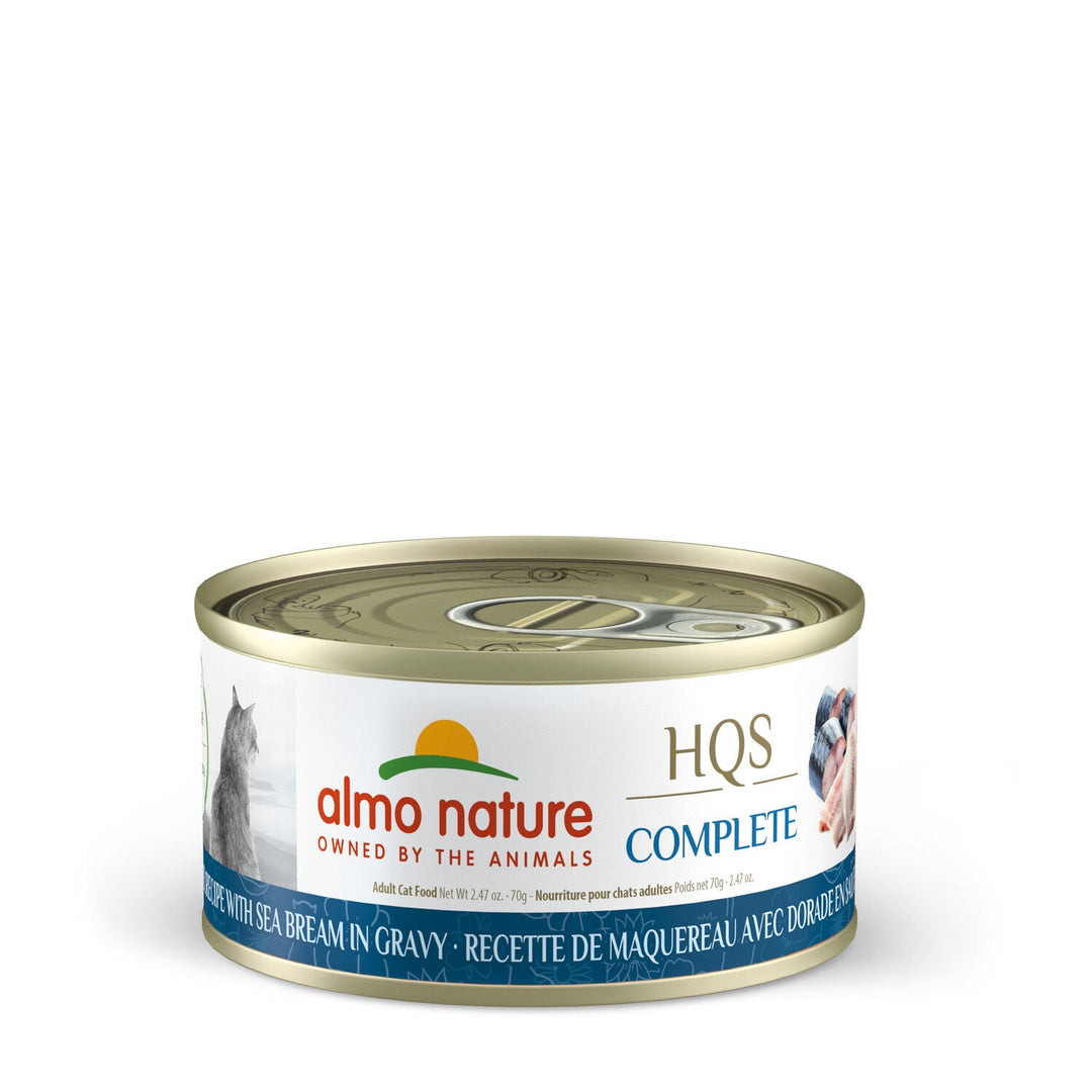 Almo Nature HQS Complete - Maquereau et Daurade en Sauce - Nourriture Humide pour Chats Adultes
