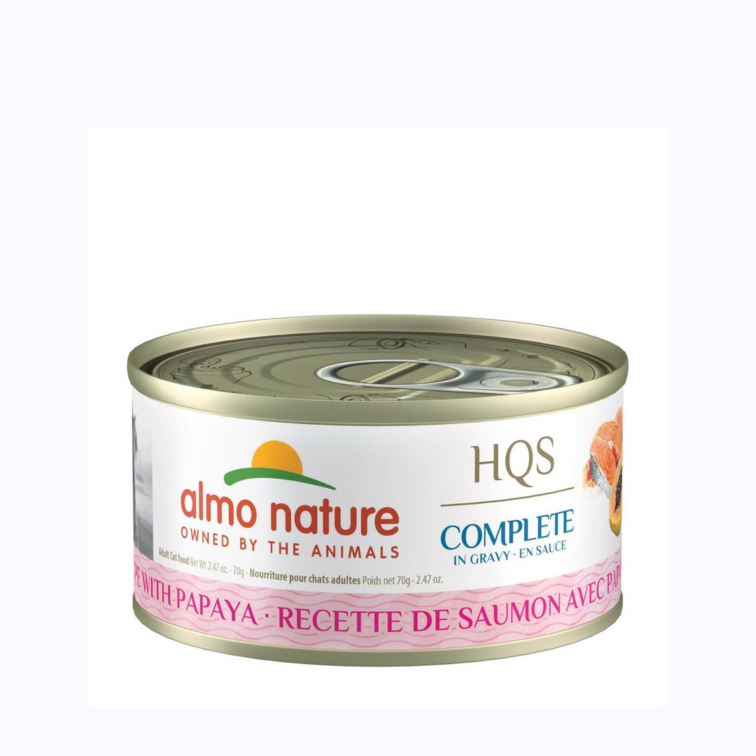 Almo Nature HQS Complete - Saumon et Papaye en Sauce - Nourriture Humide pour Chats Adultes