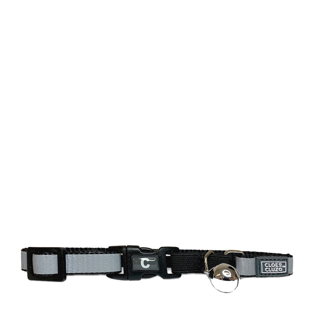 CLOE CLUZO Chat Collier Réfléchissant Ajustable Noir/Gris
