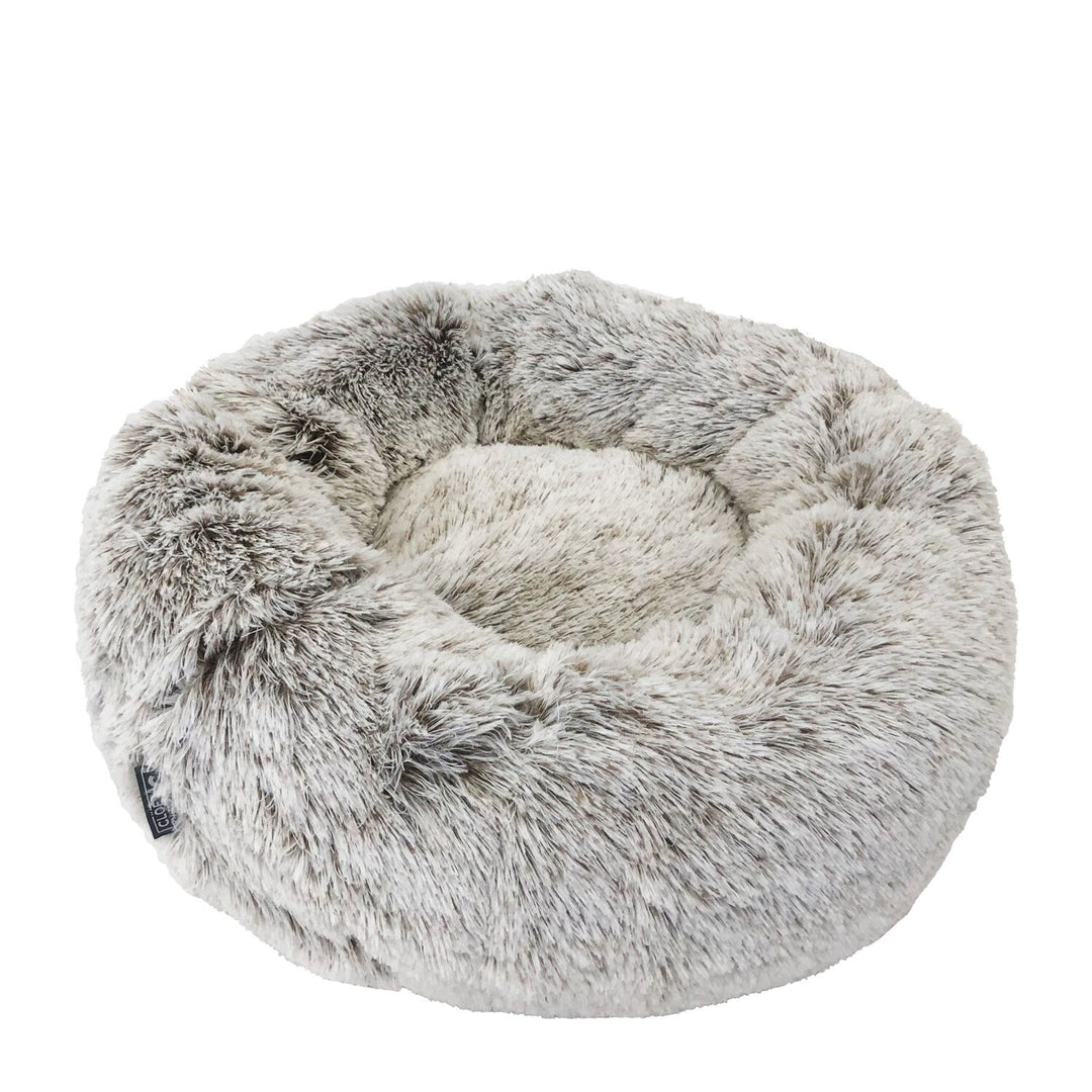 CLOE CLUZO Lit De Luxe Rond en Peluche 28" Beige/Brun
