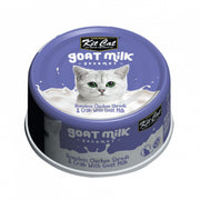 Kit Cat Gourmet - Chat Poulet et Crabe avec Lait de Chèvre - Nourriture Humide Sans Grains pour Chats