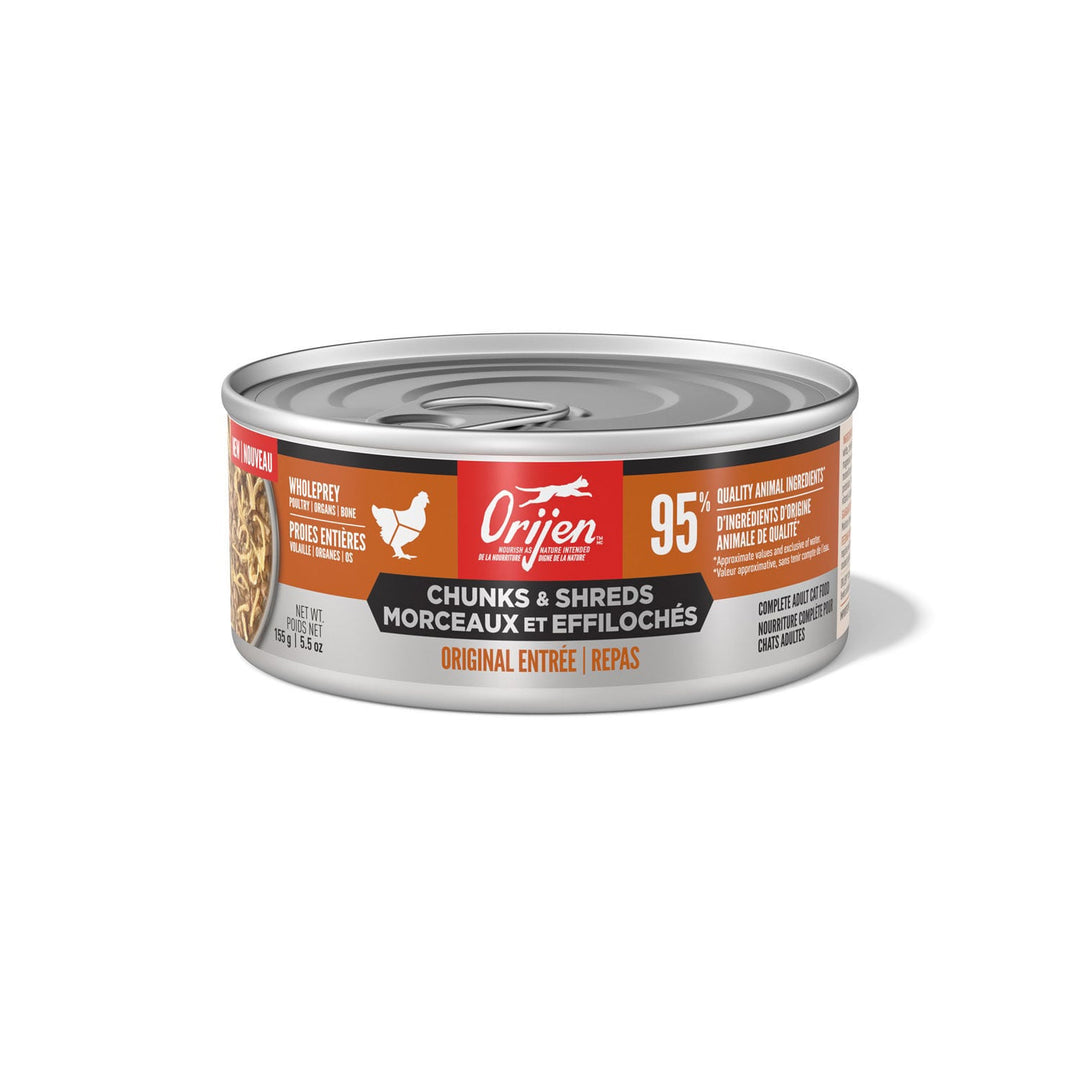 Orijen Morceaux et Effilochés - Original - Nourriture Humide Sans Grains pour Chats Adultes