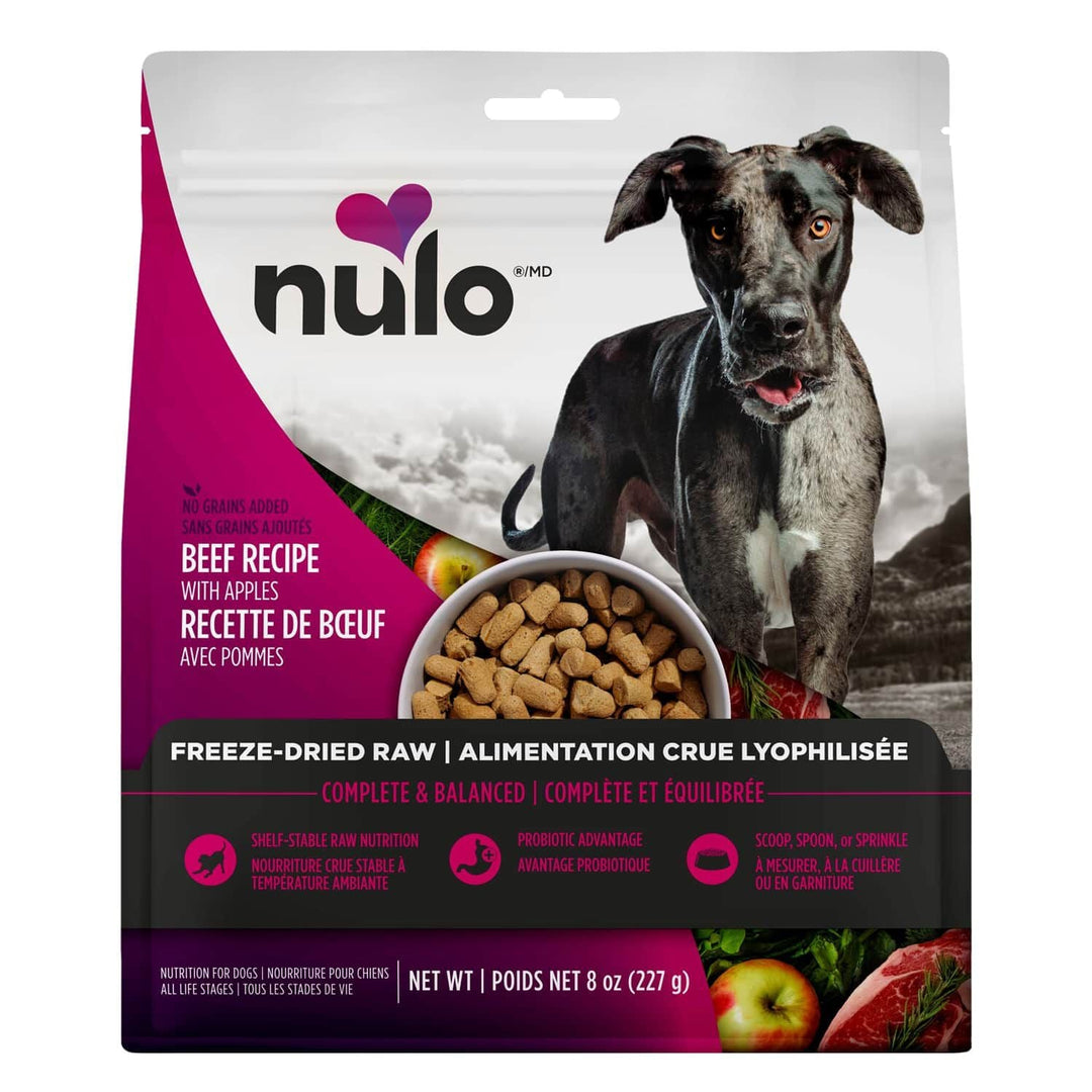 Nulo - Chien Boeuf et Pomme - Nourriture Sèche Lyophilisée Sans Grains pour Chiens